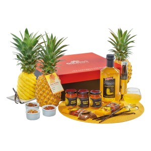 Toutes les saveurs de l'ananas victoria de La Réunion réunies dans un colis cadeau